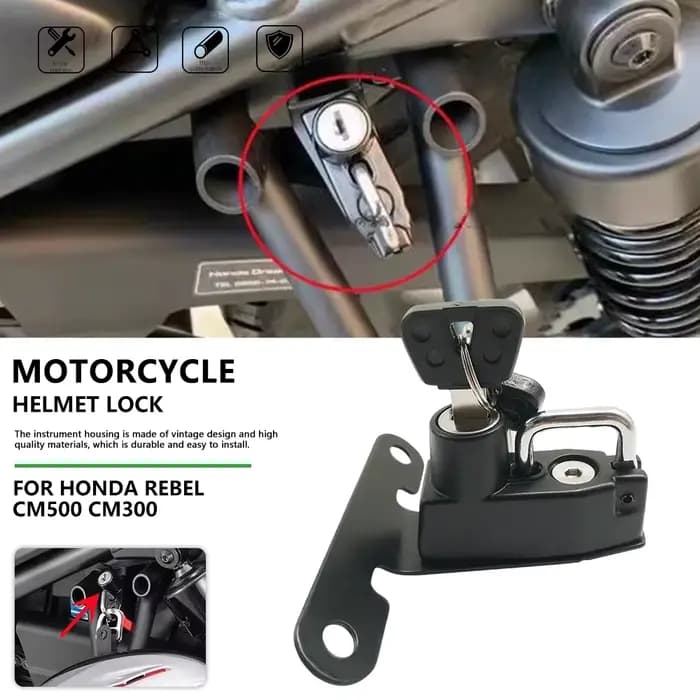 Verrou de casque de moto, verrou antivol pour casque Honda Rebel 1100 500 300 CM CMX1100 CMX500 CMX3