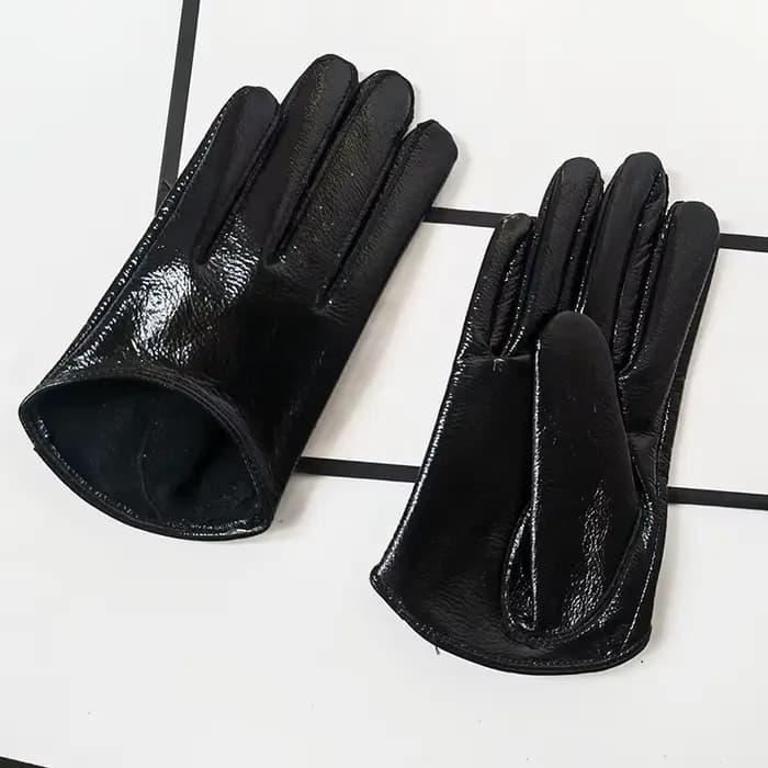 Mitaines courtes en cuir de chèvre véritable pour femmes, gants demi-l'hypothèse, mitaines de condui