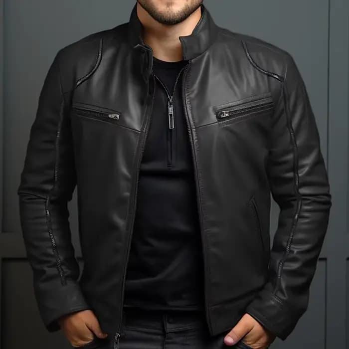 Veste de moto en cuir pour hommes, Style Punk, col montant, manteau de motard, mode jeunesse, affair