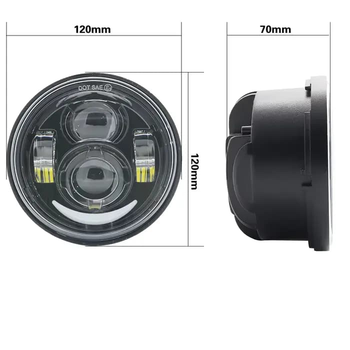 Phare Led H4 4.65 pouces pour moto Harley FXDF pour Harley Dyna Fat Bob 4.5 "double phare Double pha