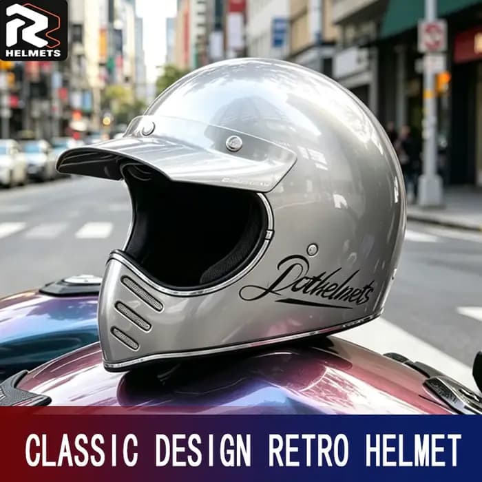 Casque de moto, casque cross-country, casque rétro japonais à visière pointue, petit casque, casque 