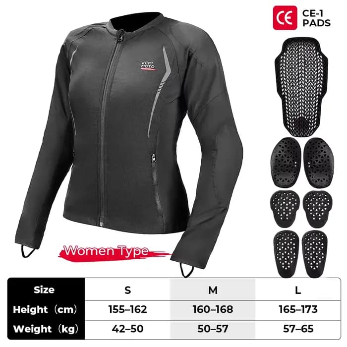 Veste de moto d'été pour hommes et femmes, protection corporelle certifiée CE, ensemble de protectio