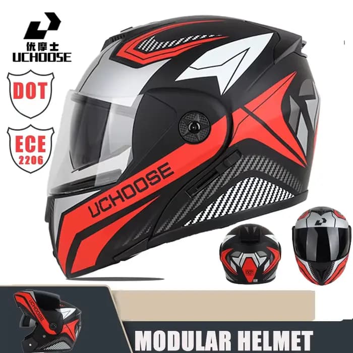 Nouveau casque de moto modulaire intégral course avec Double pare-soleil femmes homme casque rabatta