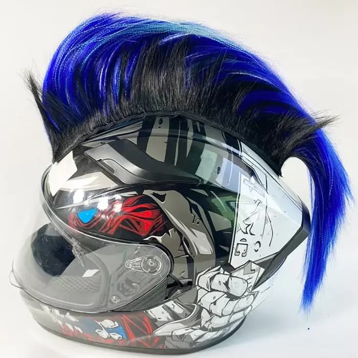 Perruque Mohawk pour casque de moto, décoration de casque électrique, accessoires de casque de moto,