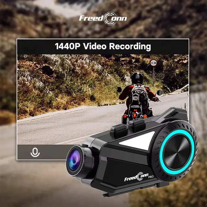 Freedconn R3 Pro casque de moto casque groupe interphone Dash Cam moteur Auto DVR WiFi App 1440P 8 c