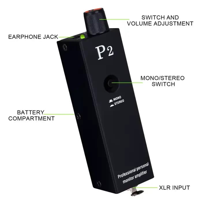 Amplificateur de casque P2, moniteur intra-auriculaire ultra-compact, moniteur stéréo/amplificateur 