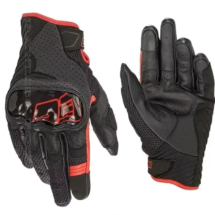 Gants de course Motos GP Alpine Air V2 en cuir ventilé, résistants aux chutes, compatibles écran tac