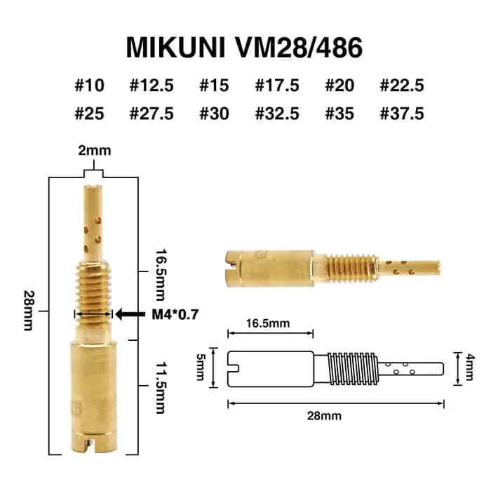ZSDTRP 12/24 pièces Mikuni carburateur Jets pilotes Jet lent pour Mikuni HS40 HSR42/45/48 RS34-RS40 