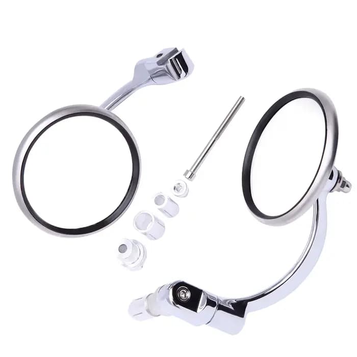 Rétroviseurs ronds universels chromés pour motos, 7/8 pouces, pour Honda, kawasaki, Triumph, Yamaha,
