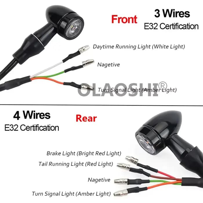 Clignotant LED pour moto, feu arrière de frein arrière, micro clignotant, clignotant, lampe de clign