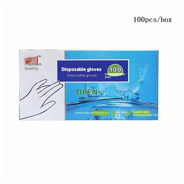 100/200 pièces gants sans Latex PE gants jetables Transparent antidérapant acide sécurité du travail