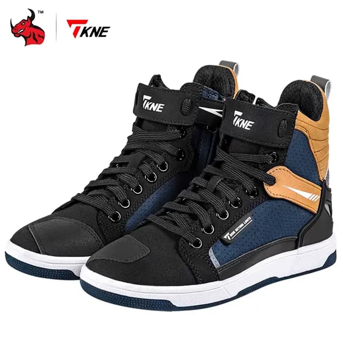 Bottes de moto pour hommes, chaussures d'équitation en plein air, Design respirant avec semelle anti