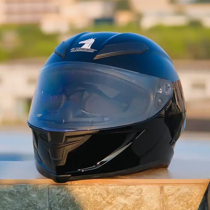 Casque de moto intégral approuvé par le DOT, original, noir brillant, Spomicrophone Gpr, équitation