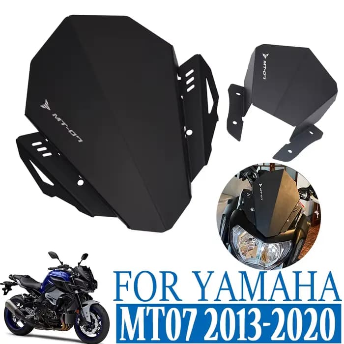 Pare-brise de moto pour YAMAHA MT07 FZ07 MT FZ 07 2018 2019 2020 2013 - 2017, déflecteur de vent ava