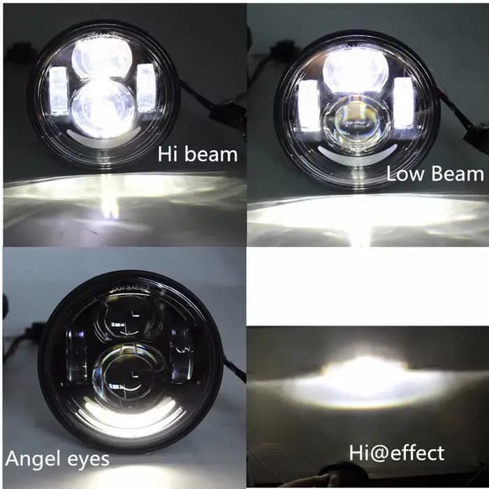 Phare Led H4 4.65 pouces pour moto Harley FXDF pour Harley Dyna Fat Bob 4.5 "double phare Double pha
