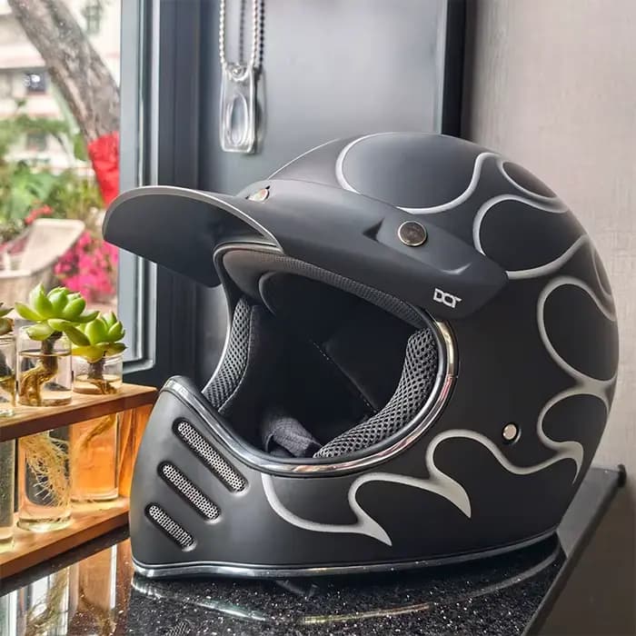 Casque de moto rétro complet, style vintage pour hommes et femmes, idéal pour les voyages, les traje