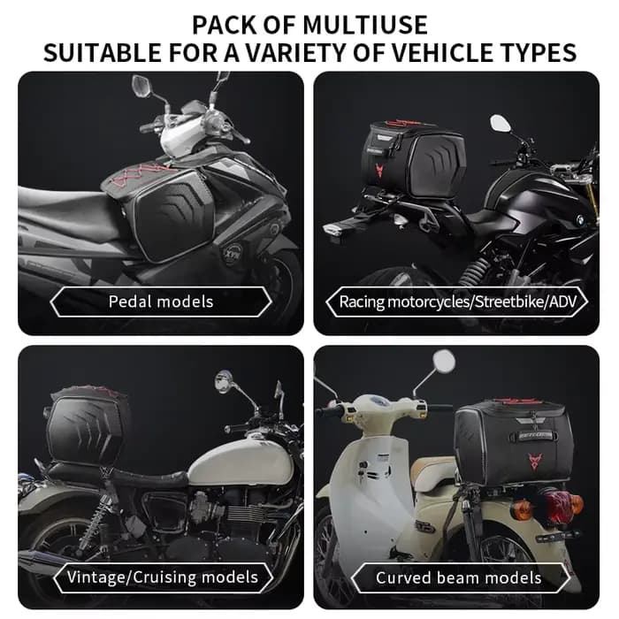 Sac de casque de moto étanche motocentrique sac de siège arrière de moto multifonction sac de moto d