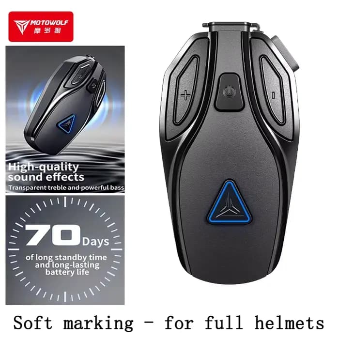 Casque de moto avec casque Bluetooth intégré, interphone sans fil longue Distance, écouteurs étanche