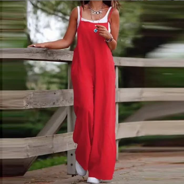Combinaison ample décontractée en lin pour femmes, respirante et confortable, Simple, bretelles, mod