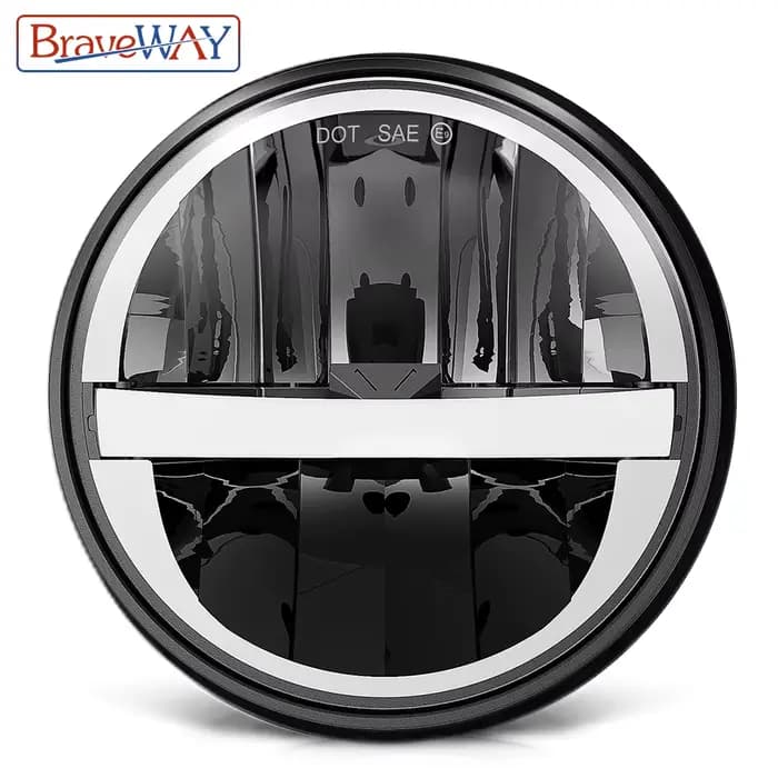 BraveWAY 5.75 pouces LED moto phare moto, 5-3 / 4 lampe pour Harley Sportster Roadster Glide Dyna po