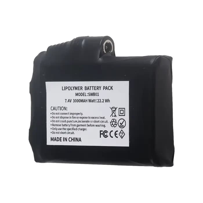 Batterie de rechange pour gants chauffants 7.4V 3000mAh 2S Lithium Polymère pour gilet chauffant, ch