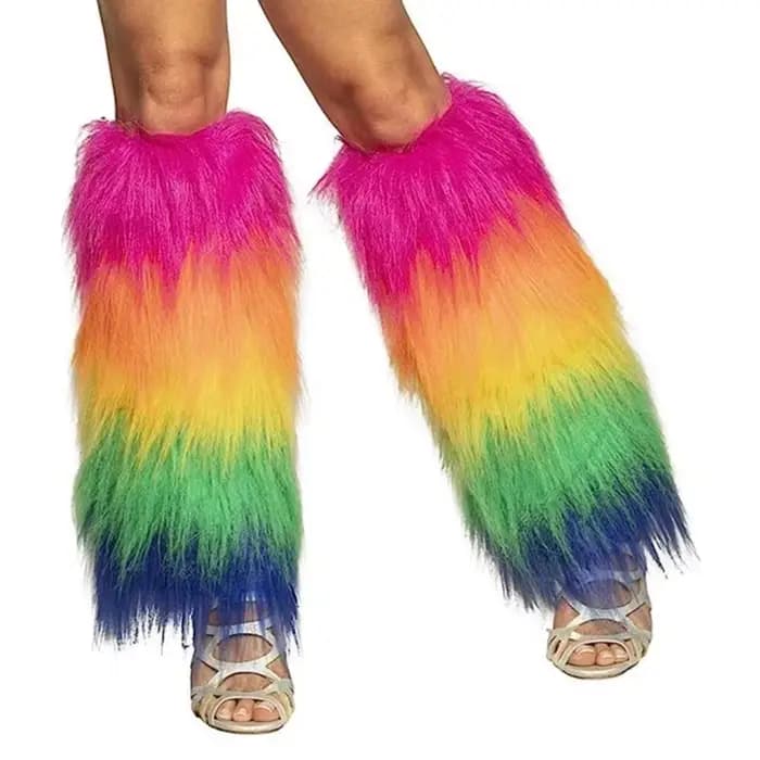 Couvre-jambes en fausse fourrure fluorescente, accessoires de jeu de rôle de carnaval d'halloween, c