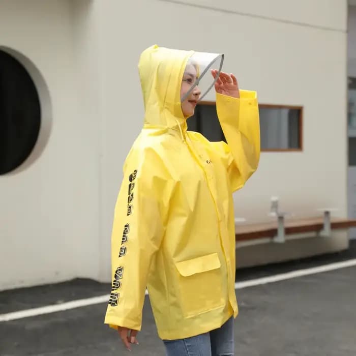 Combinaison de pluie imperméable en deux pièces pliable, style court, unisexe, pour travaux agricole