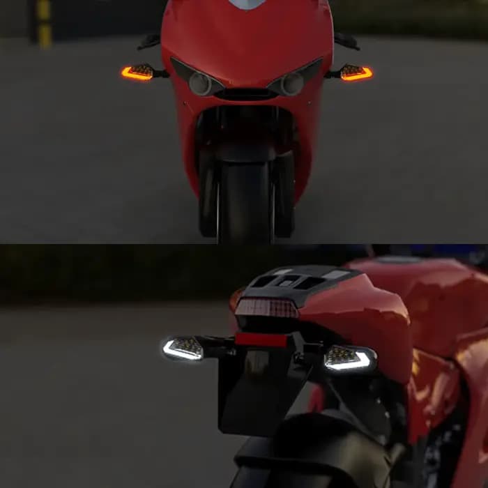 Clignotants de moto universels ambre clignotants indicateurs Super lumineux moto lampe clignotants S