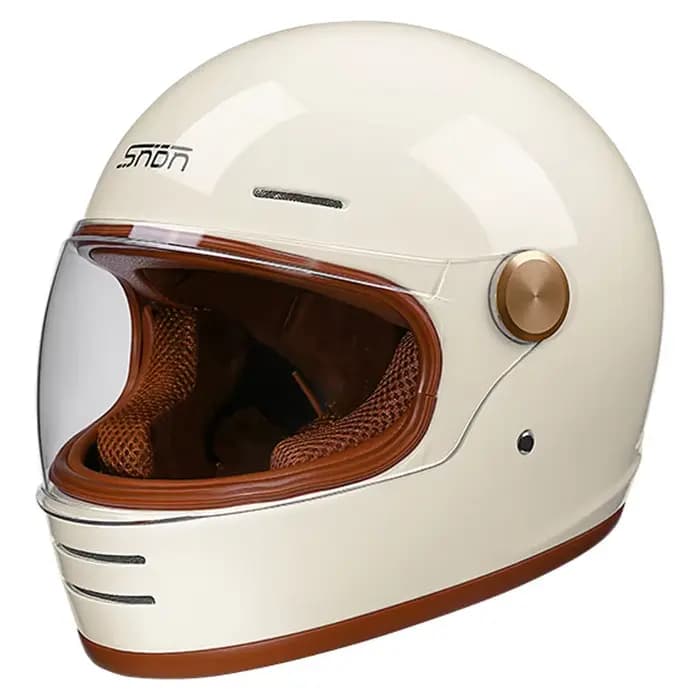 Casque rétro intégral avec Bluetooth – Équipement de sécurité tout-terrain certifié DOT, design unis