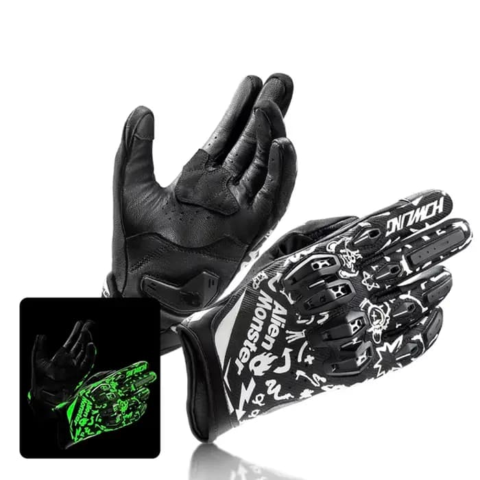 Gants de moto certifiés CE pour hommes, colorés, réfléchissants, respirants, pour écran tactile, en 