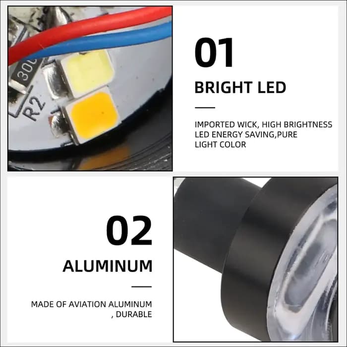 2X moto guidon fin lumière clignotant lampe sécurité clignotant guidon côté Marke lumière poignée ba