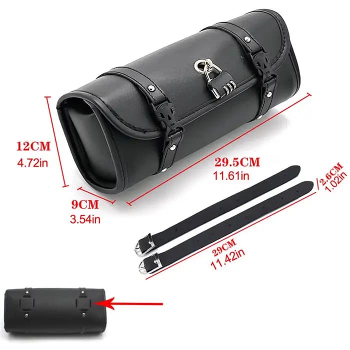 Sac à outils pour moto, sac cylindrique pour moto, sac à outils pour guidon avec serrure, sacoche ré