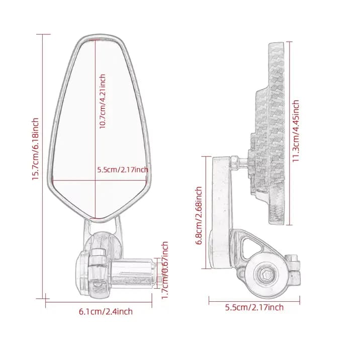 Rétroviseurs de moto universels, 7/8 pouces, 22mm, extrémité de barre en aluminium, guidon de moto, 