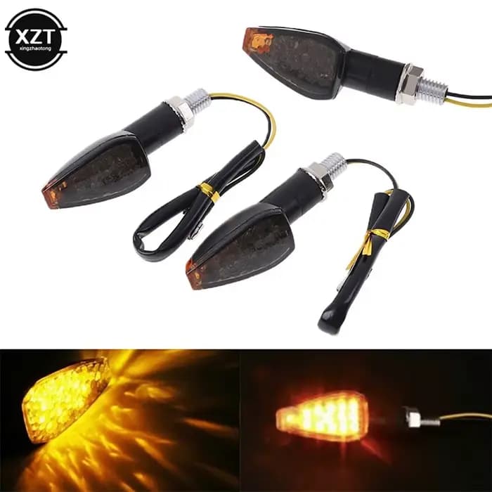 2 pièces universelles 14 lumières LED 12V moto clignotant indicateur arrière feu arrière lumière jau
