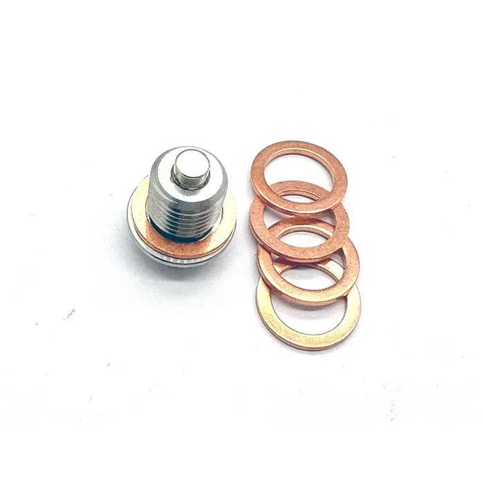 Boulon magnétique en acier inoxydable avec 5 rondelles en cuivre, bouchon de vidange d'huile, aimant