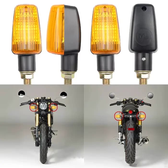 4 pièces universel moto Blub clignotant lampe clignotants clignotants Signal ambre vélo moto accesso