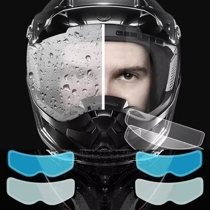 Film autocollant universel pour casque de moto, Transparent, imperméable et Anti-buée, pour la sécur