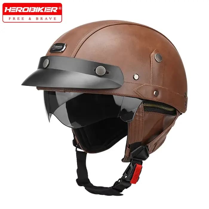 Casque de moto pour homme, demi-casque de moto de haute qualité, toutes saisons, demi-casque de moto