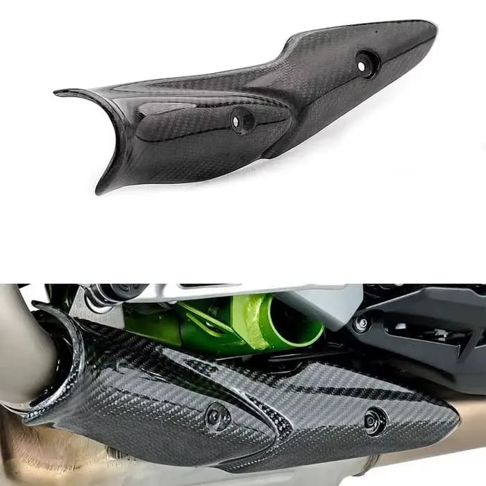 Couvercle de Protection Thermique en Fibre de Carbone pour Moto Kawasaki, Accessoire Anti-Brûlure po