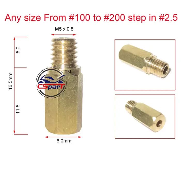 Ensemble de jets pilotes lents pour carburateur de moto, jet principal, PWK, PWM, Keihin, OKO, CVK, 
