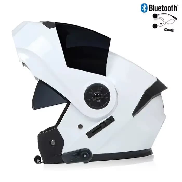 Casque de moto rabattable Bluetooth, casque de sécurité, casque de motocross, casque d'équitation, a