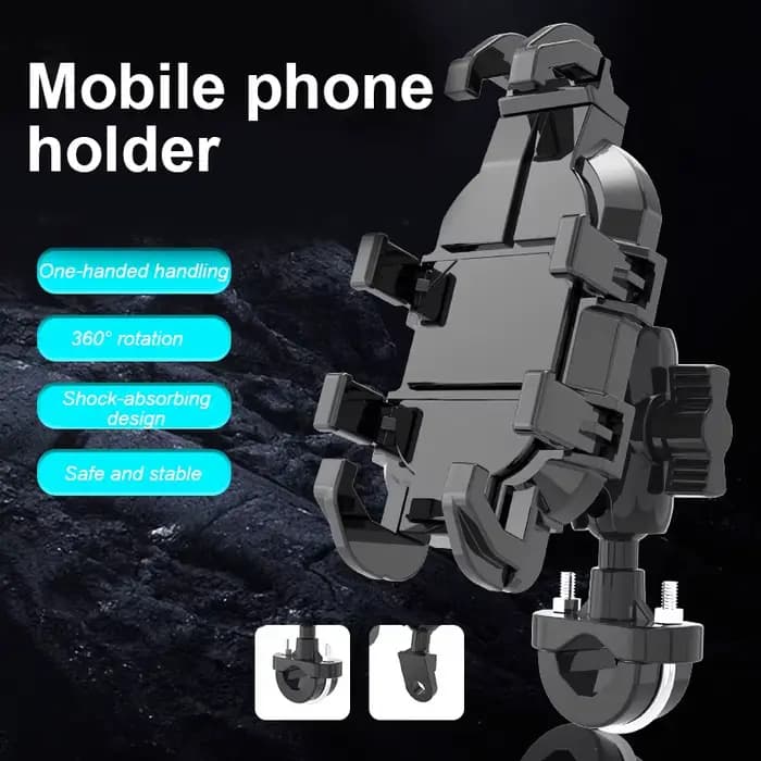 Support de téléphone pour moto et vélo, avec amortisseur, pour guidon de vélo, support de rétroviseu