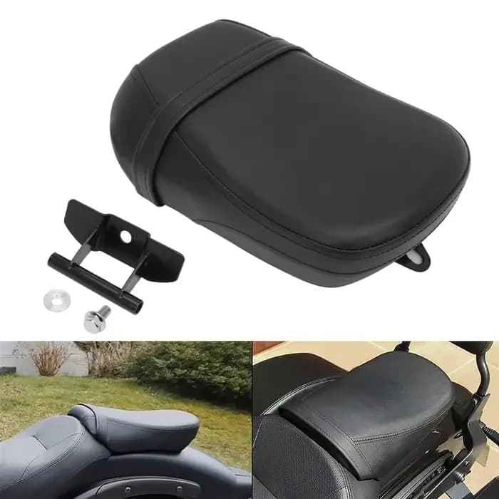 Coussin de siège de passager arrière de moto, noir, en cuir PU, accessoires de moteur pour Kawasaki 