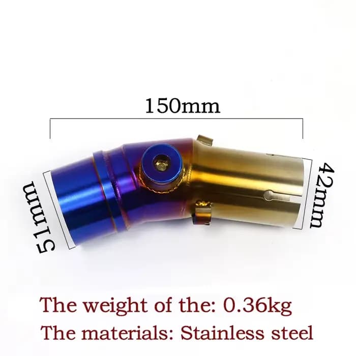Silencieux d'échappement universel pour moto, 51mm, en acier inoxydable, tuyau à liaison centrale, p
