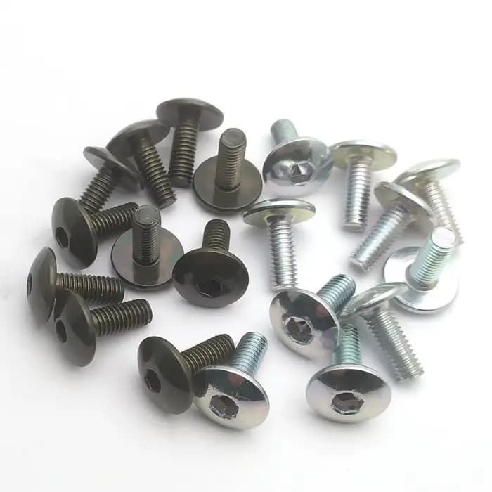 Boulon à vis hexagonale intérieure à grande tête ronde plate M6 6mm pour moto Scooter ATV cyclomoteu