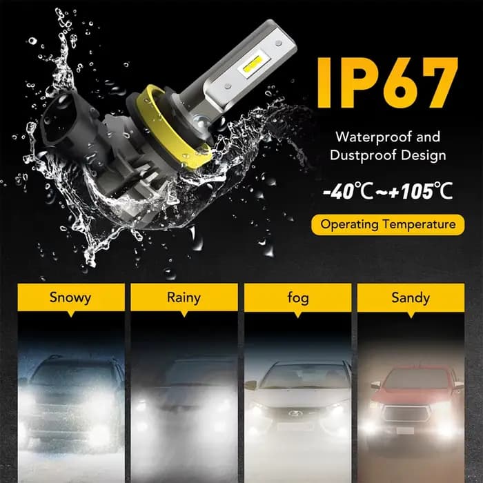 Feu antibrouillard LED H8 H11 H16 H27W/1 H27 880 H10 H8 5202, ampoule automatique, feu de jour pour 