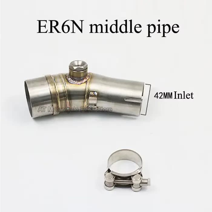 Silencieux d'échappement universel pour moto, 51mm, en acier inoxydable, tuyau à liaison centrale, p