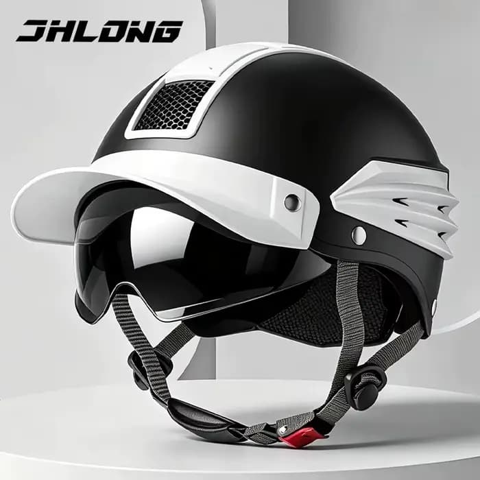 Casque de moto vintage demi-coque respirant pour l'été, pour hommes et femmes, casque ouvert pour sc