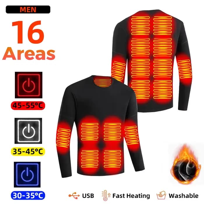 KEMIMOTO sous-vêtements chauffants costumes 28 zones de chauffage USB hiver thermique chaud coton pa