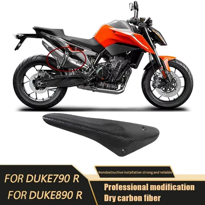 Couvercle de tuyau d'échappement en Fiber de carbone véritable, kit d'accessoires pour moto, DUKE 79
